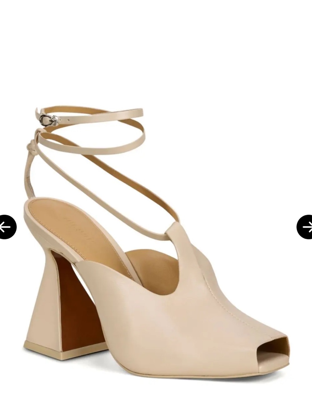 cult gaia lorena cream leather sculptural high heel ankle pumps mules shoes 38 - Picture 4 of 11